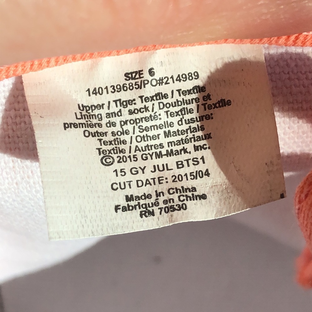 Gymboree baby sneakers sz 6 mo, orange sherbet w/ white polkadots, Velcro close - Picture 9 of 10